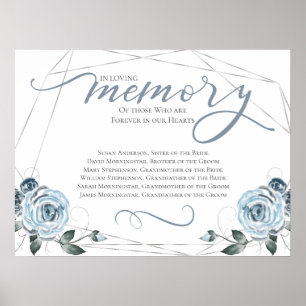 In Loving Memory Gedenktafel Hochzeitszeremonie Sc Poster
