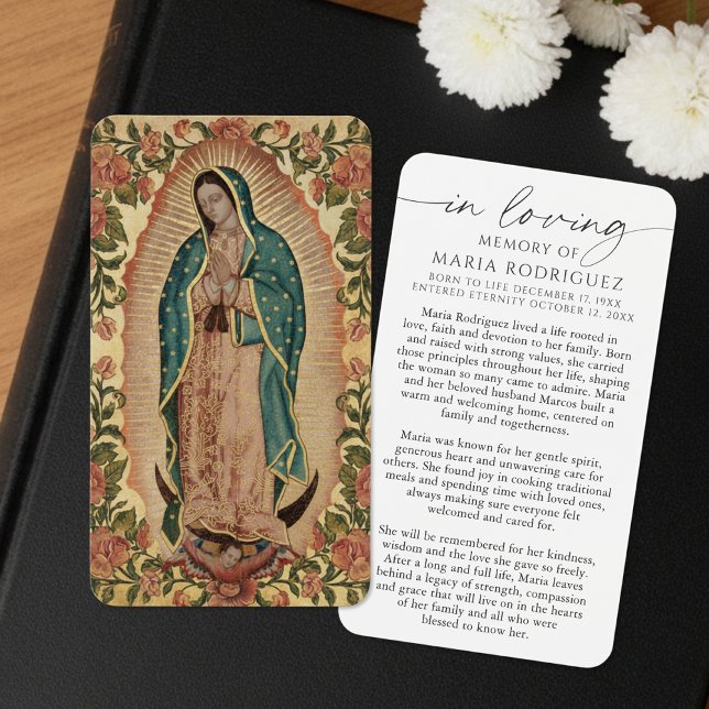In Loving Memory Guadalupe Funeral Prayer Cards (Von Creator hochgeladen)