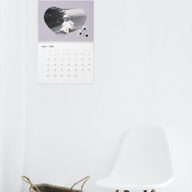 In Loving Memory Herzform Foto Gänseblümchen Kalender (Von Creator hochgeladen)