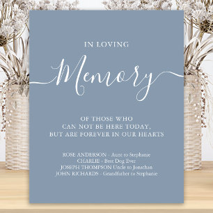 In Loving Memory Hochzeitsgedenken Staubblau Poster