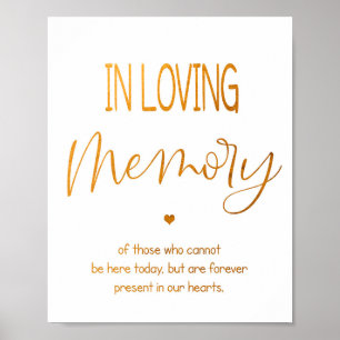 In Loving Memory Hochzeitszeichen 8x10 Poster