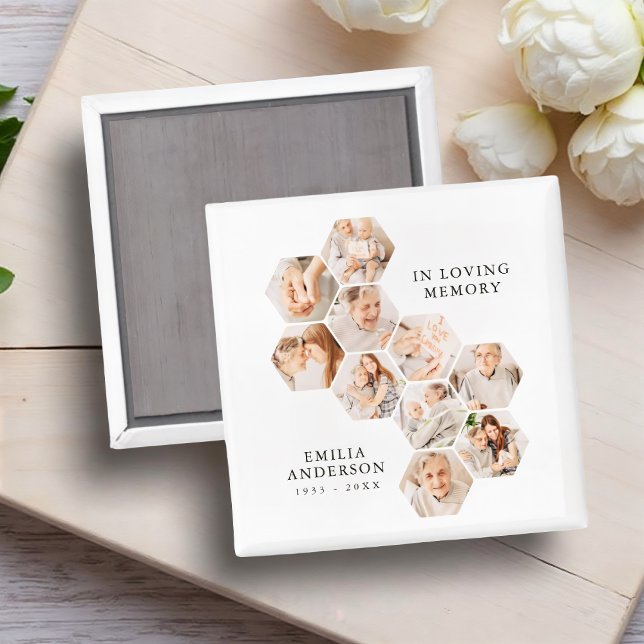 In Loving Memory Memorial Moderne 10 Fotos Magnet (Von Creator hochgeladen)