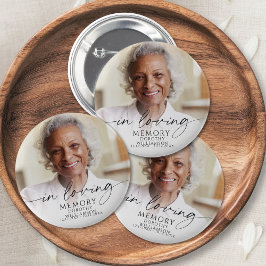 In Loving Memory Memorial Photo Personalized Button