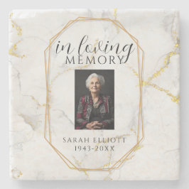In Loving Memory mit Foto | Marmor  Steinuntersetzer