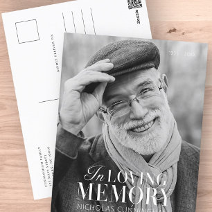 In Loving Memory Moderne elegante Fotogedenkstätte Postkarte