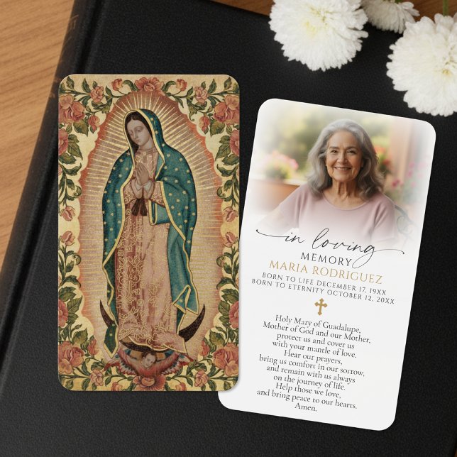 In Loving Memory Our Lady of Guadalupe Prayer Card (Créateur téléchargé)