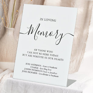 In Loving Memory Personalized Wedding Memorial Sockelschild
