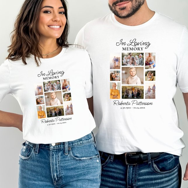 In Loving Memory Photo Collage Funeral Memorial  T-Shirt (Von Creator hochgeladen)