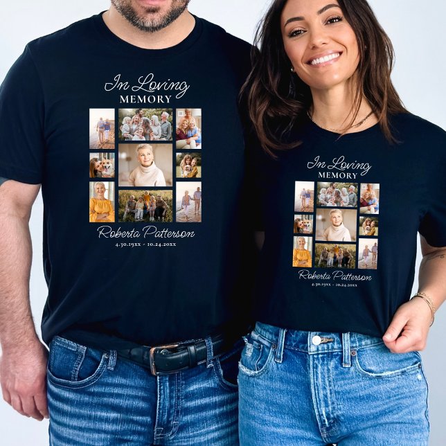 In Loving Memory Photo Collage Funeral Memorial  T-Shirt (Von Creator hochgeladen)