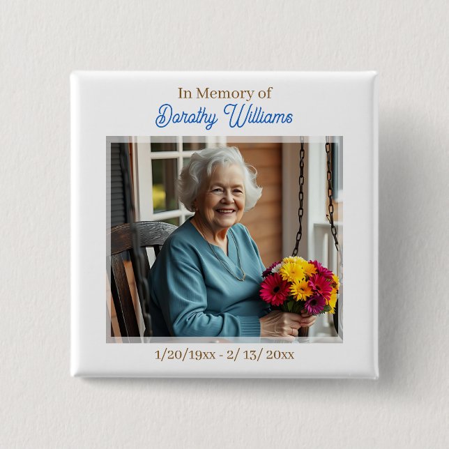 In Loving Memory | Photo Memorial Button (Vorderseite)