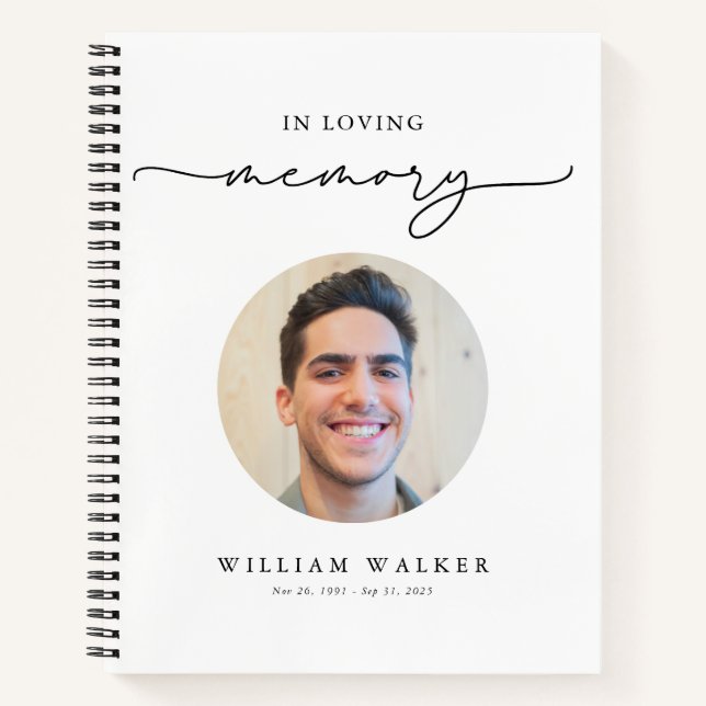 In Loving Memory Photo Memorial Guest Book Notizbuch (Vorderseite)