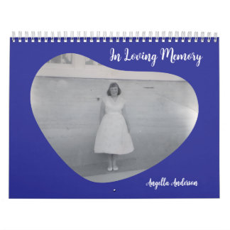 In Loving Memory Rounded Heart Shape Photo Kalender