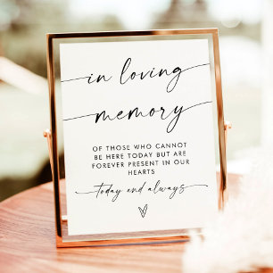In Loving Memory Schild   Für immer in unseren Her