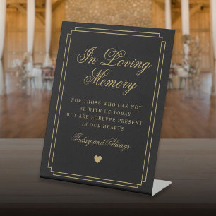In Loving Memory Schwarz und Goldene Gedenkhochzei Sockelschild