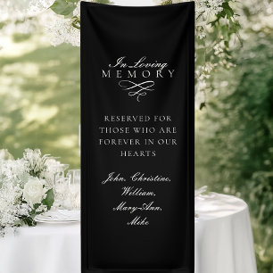 In Loving Memory! Schwarze Hochzeitsgedenktafel Banner