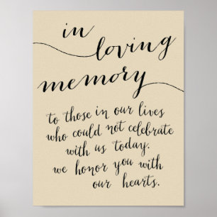 In loving memory sign - to those in our lives 2 poster