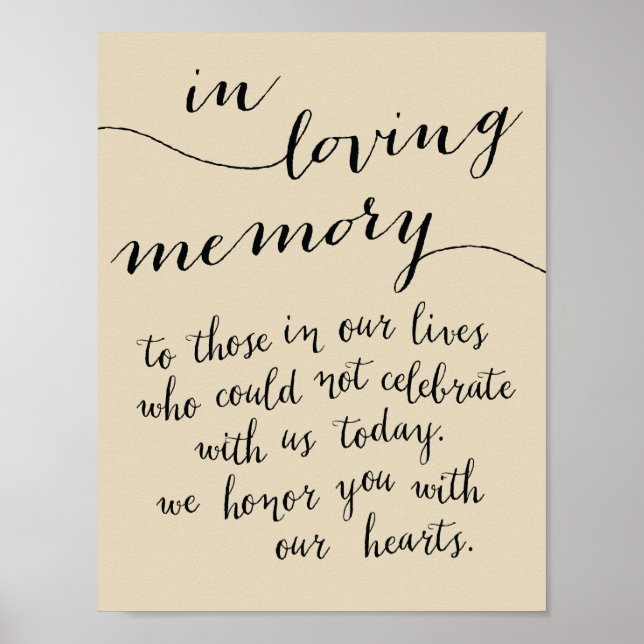 In loving memory sign - to those in our lives 2 poster (Vorne)
