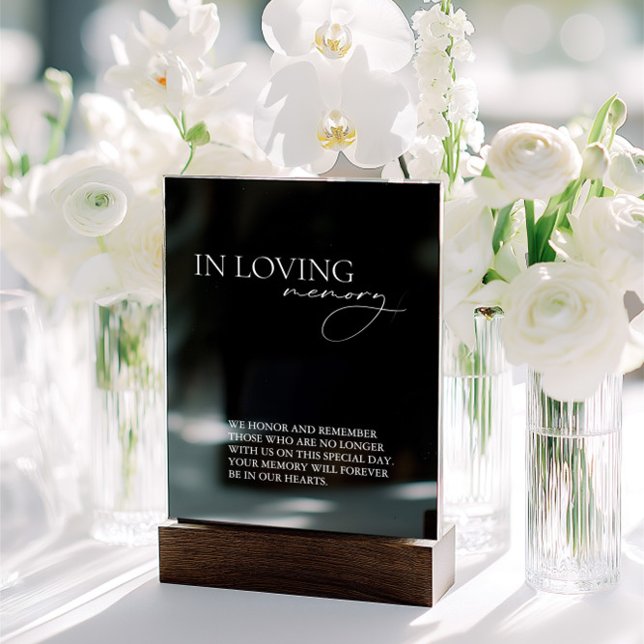 In Loving Memory Simple Wedding Black (In Loving Memory Simple Wedding Black Acrylic Sign)