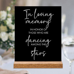 In Loving Memory Tanzend unter den Sternen Schwarz Acrylschild