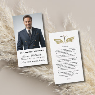 In Loving Memory Trauer Gedenkfoto Gebet Visitenkarte