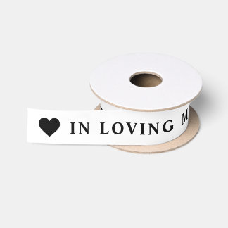In Loving Memory | Weiße Schleife mit Namen Satinband