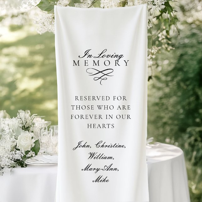In Loving Memory! White Wedding Memorial Banner (In Loving Memory! White Wedding Memorial Banner with your Text)