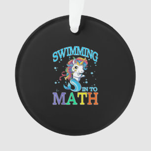 In Mathe schwimmende Einhorn-Meerjungfrau T-Shirt Ornament