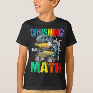 In Mathe zerquetschen Truck Dinosaur Boys T-Shirt