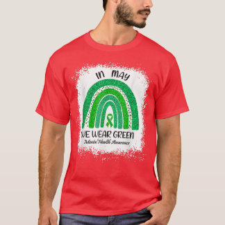 In May We Wear Green Mental Health Awareness Rainb T-Shirt