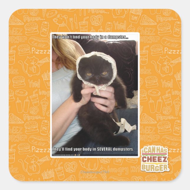 in mehreren Dumpings Quadratischer Aufkleber (Vorderseite)