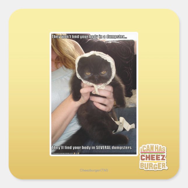 in mehreren Dumpings Quadratischer Aufkleber (Vorderseite)