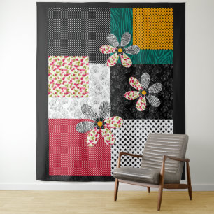 In mehrfarbigen Farben Patchwork rustikales Muster Wandteppich