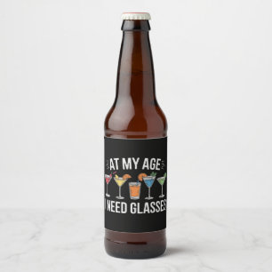In meinem Alter brauche ich eine Brille Lustiger W Bierflaschenetikett