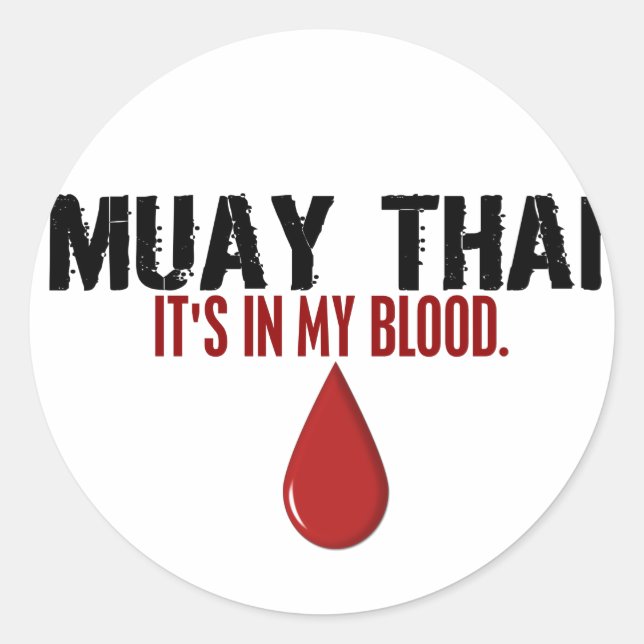 In meinem Blut MUAY THAI Runder Aufkleber (Vorderseite)