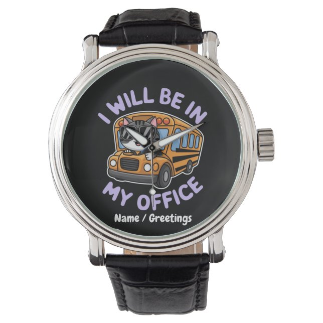 In meinem Büro ist das Niedliche Katzenfahren benu Armbanduhr (Vorderseite)