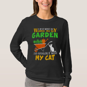 In meinem Garten arbeiten und mit meiner Katze abh T-Shirt