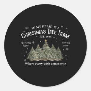 In meinem Herzen ist ein Weihnachtsbaum Xmas Baum Runder Aufkleber