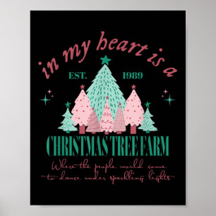 In meinem Herzen ist ein Weihnachtsbaumhof Vintag Poster