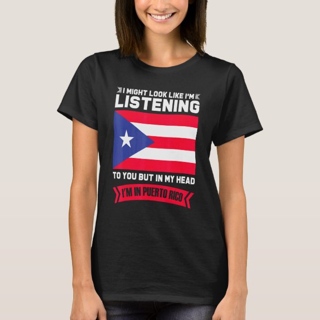 In meinem Kopf bin ich in Puerto Rico Puerto Rico T-Shirt (Vorderseite)
