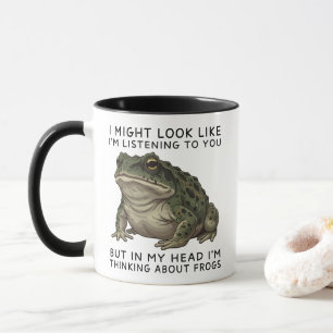 In meinem Kopf denke ich an Frösche Lustig Tasse