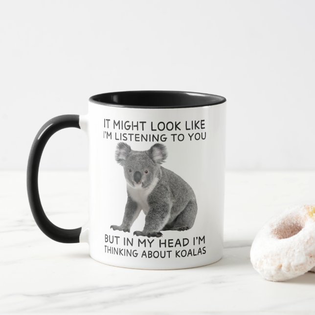 In meinem Kopf denke ich an Koalas Funny Tasse (Mit Donut)