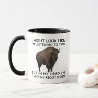 In meinem Kopf denke ich an lustige Bisons