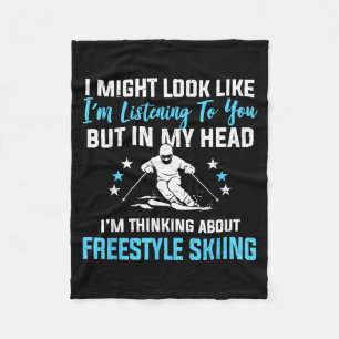 In Meinem Kopf Freestyle Skifahren Lustig Zitat zu Fleecedecke