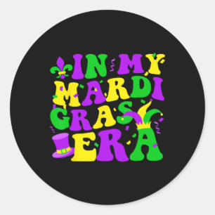 In meinem Mardi Gras Era Festival Retro Karneval F Runder Aufkleber