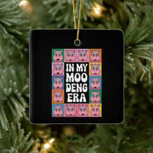 In meinem Moo Deng Era Moo Deng Hippo Lover Keramikornament