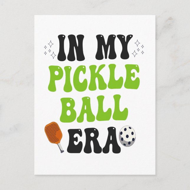 In meinem PickleBall Era Funny Groovy Sportgeschen Postkarte (Vorderseite)