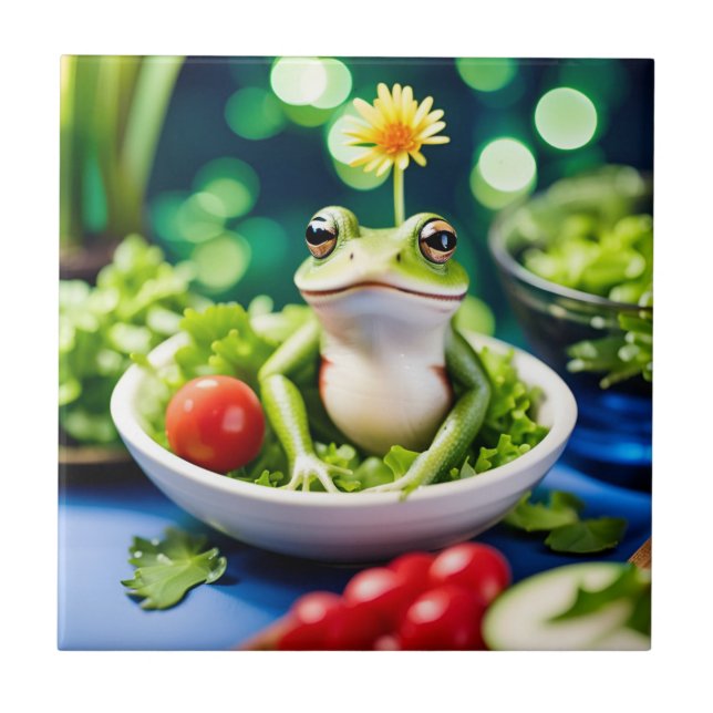 In meinem Salat ist ein Frosch Fliese (Vorderseite)