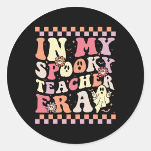 In meinem Spooky Lehrer Era Retro Ghost Halloween Runder Aufkleber