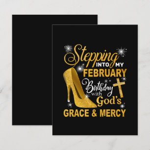 In meinen Februar-Geburtstag mit Gottes Gnade tret RSVP Karte