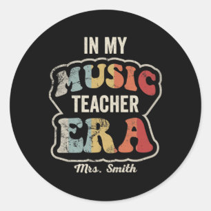 In meiner Ära als Musiklehrer Retro Mrs Smith Musi Runder Aufkleber